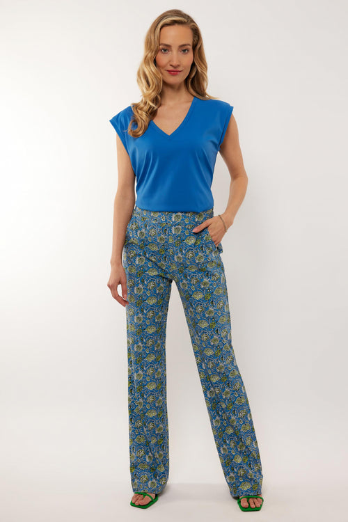 Cailey pants | Cornflower Blue/Yellow Green
