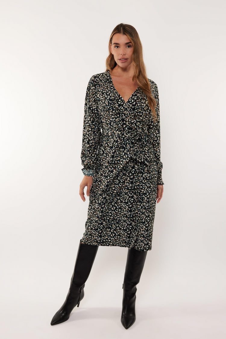 Ronja-Kleid | Schwarz/Kieferngrün