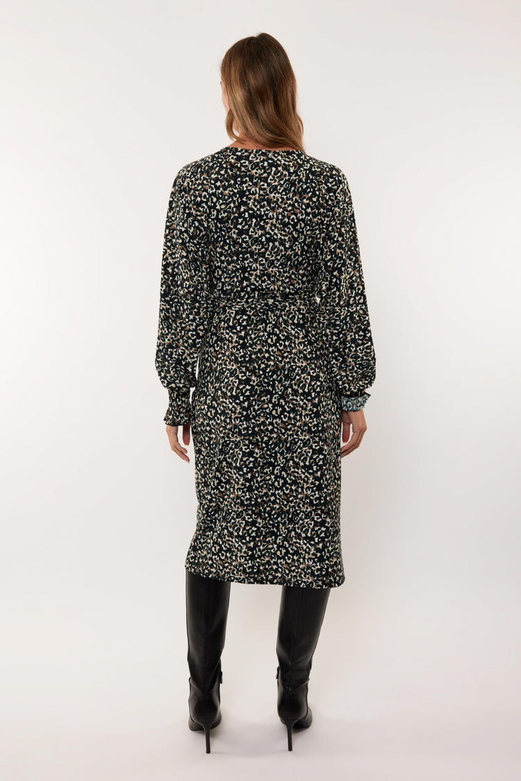 Ronja-Kleid | Schwarz/Kieferngrün