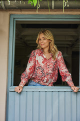 Hana Bluse | Mineralrot/Mondgestein