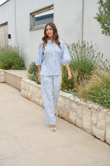 Kairi blouse | Celestial Blue/Offwhite