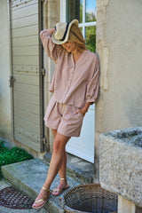 Renata blouse | Cappuccino/Cameo Rose