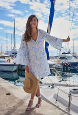 Lucien dress | Bright White/Skyway