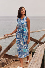 Doutzen dress | Offwhite/Cornflower Blue