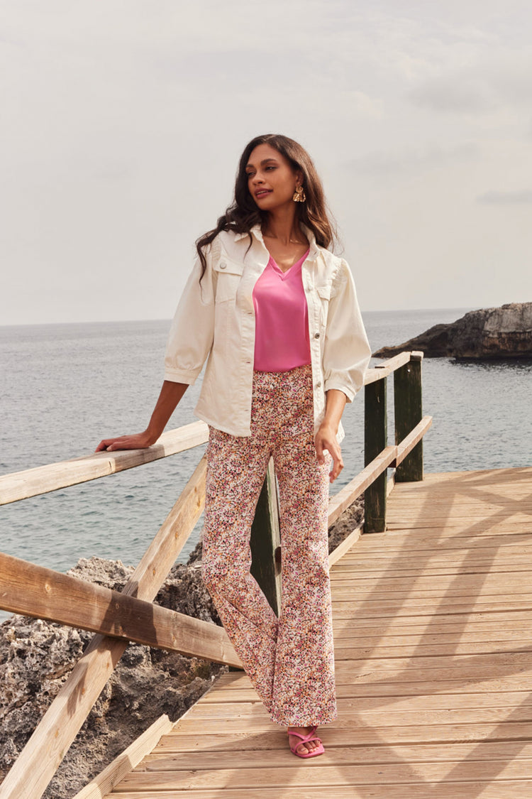 Ditte pants | Offwhite/Orchid