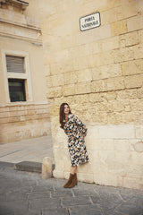 Bibian dress | Light Camel/Black