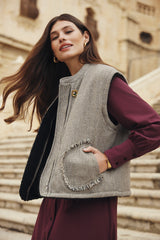 Kamala gilet | Black/Olive Green