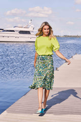 Bodil rok | Offwhite/Cornflower Blue