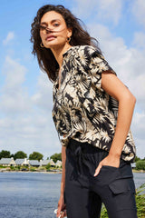 Ciska top | Black/Sahara