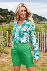 Nynke blouse | Sand/Apple Green