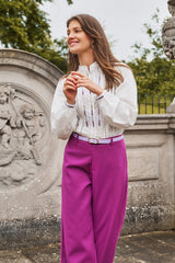 Elive Bluse | Offwhite/Warmviolett