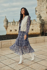 Eslin-Kleid | Mitternachtsblau/Rauch