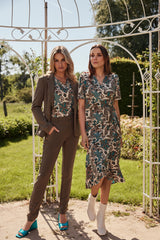 Anastasia-Kleid | Sand/Bermudablau